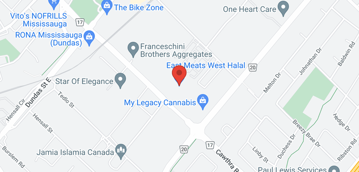 map of #101 -2399 CAWTHRA RD